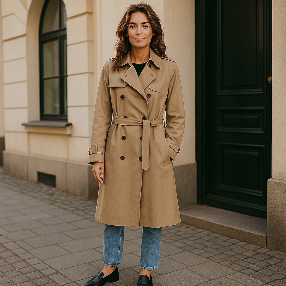 NWT Cole Haan Ladies Classic Tan Trenchcoat Large
